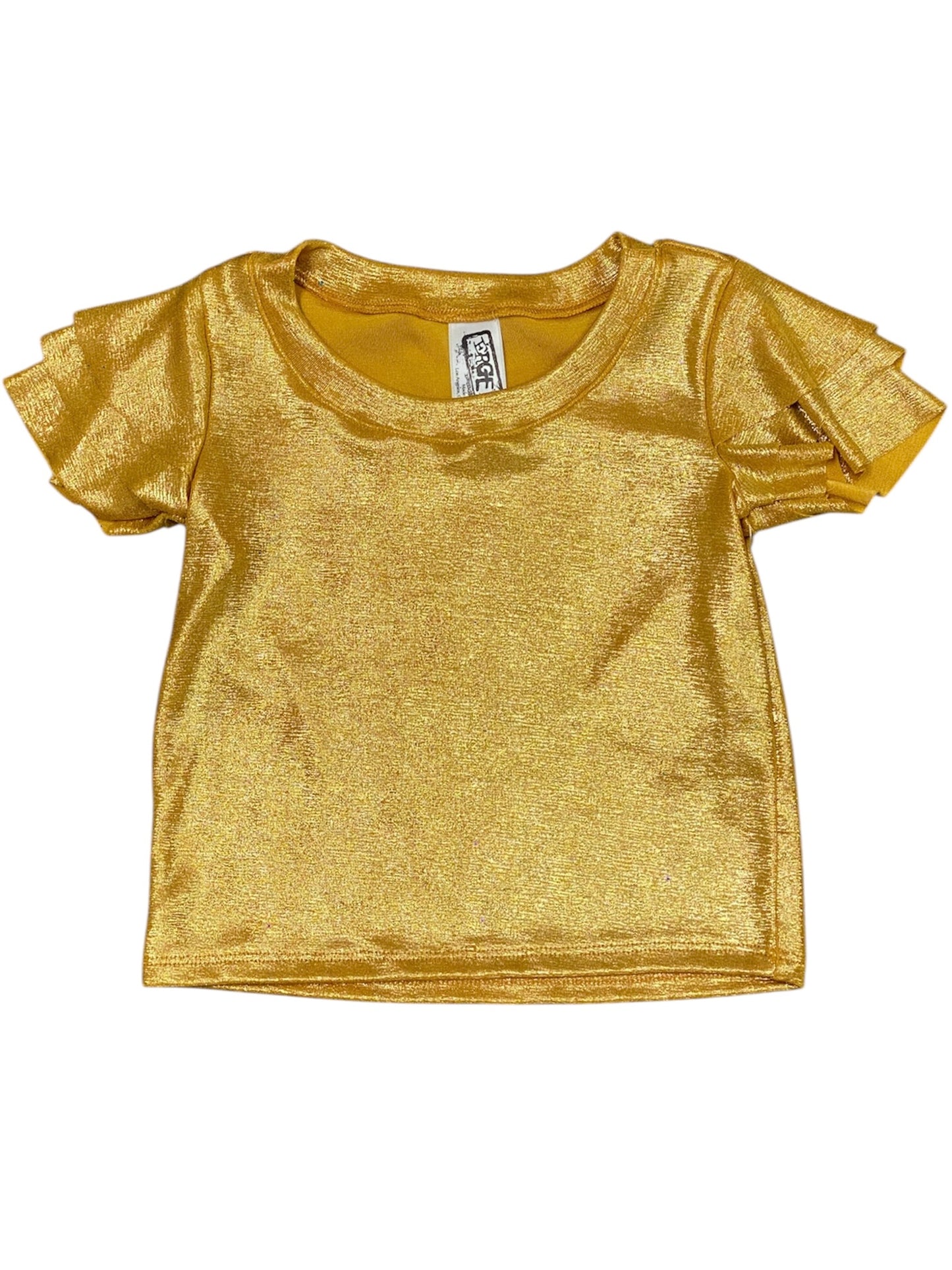 Gold Foil Ruffle Top