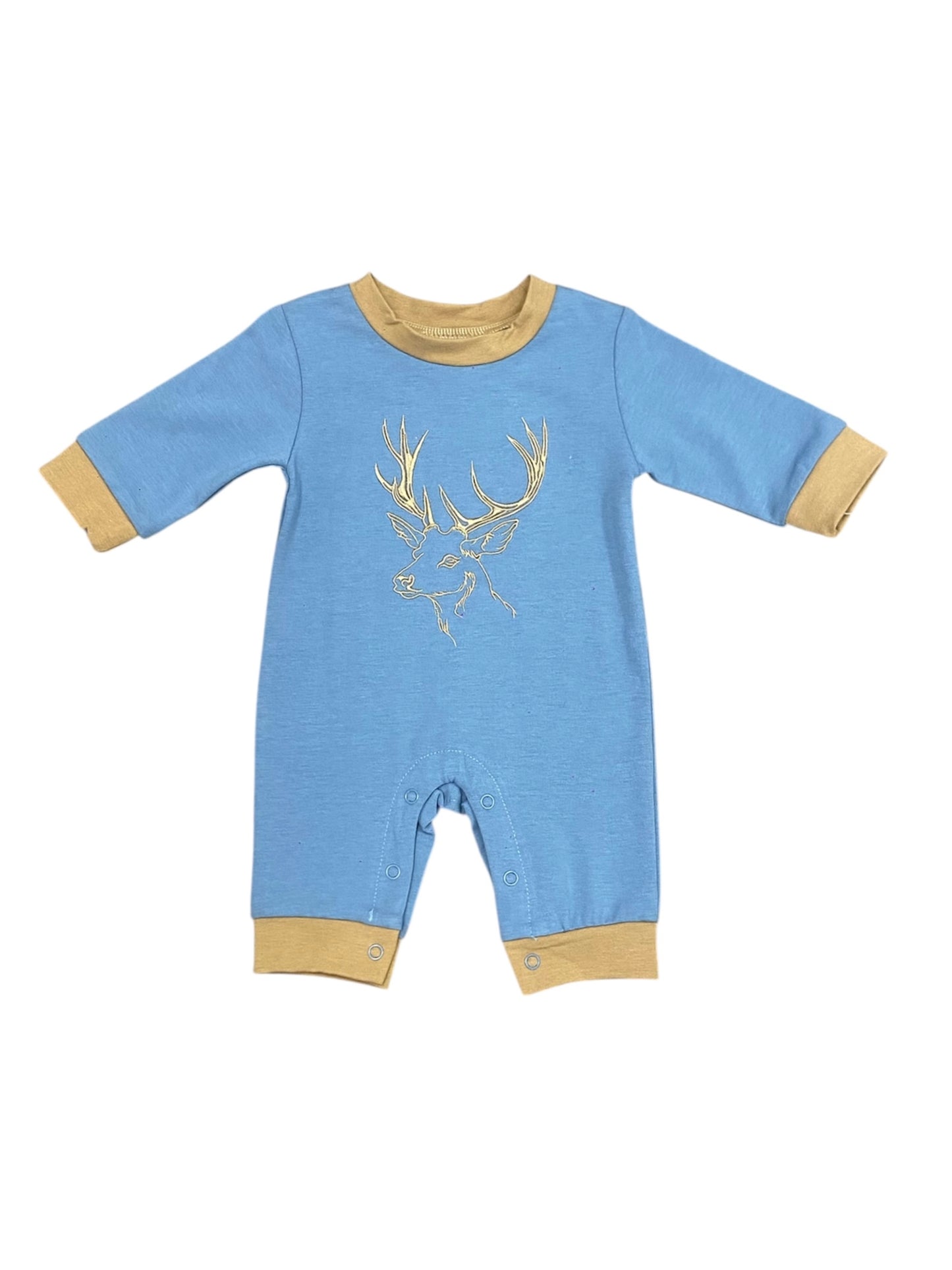 Deer Embroidery Boys Romper