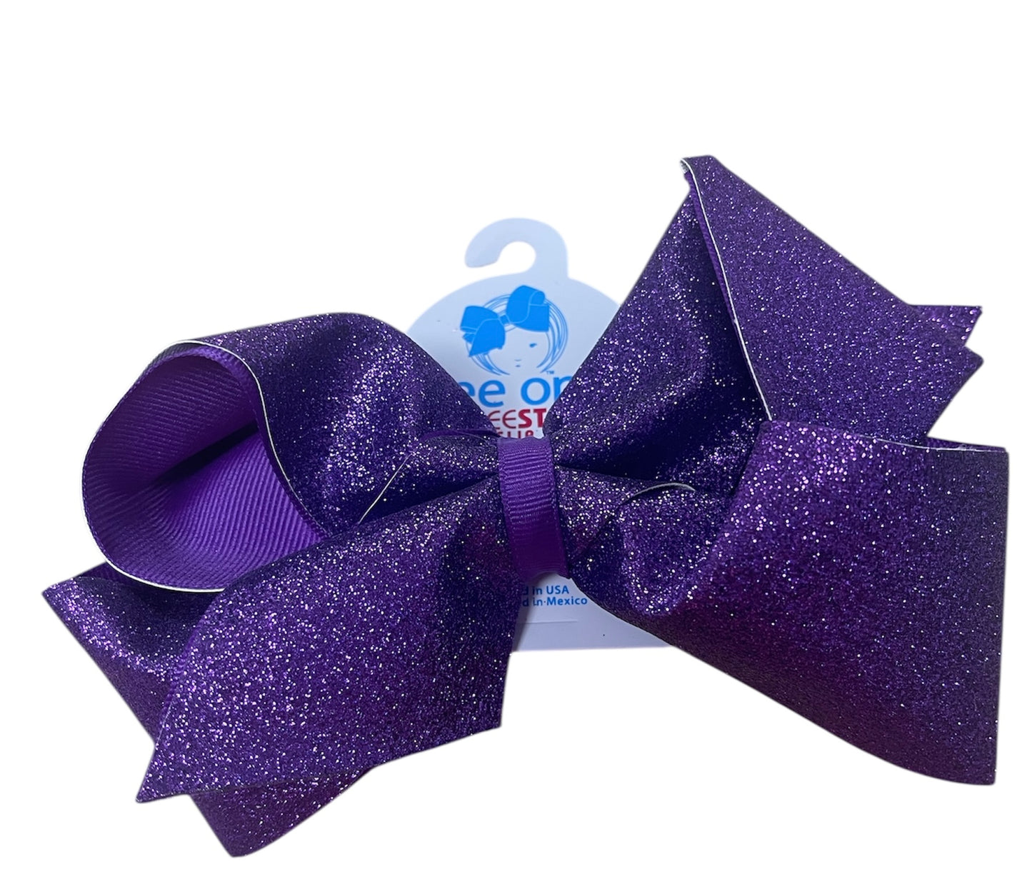 Large SGP Purple Glitter Bow