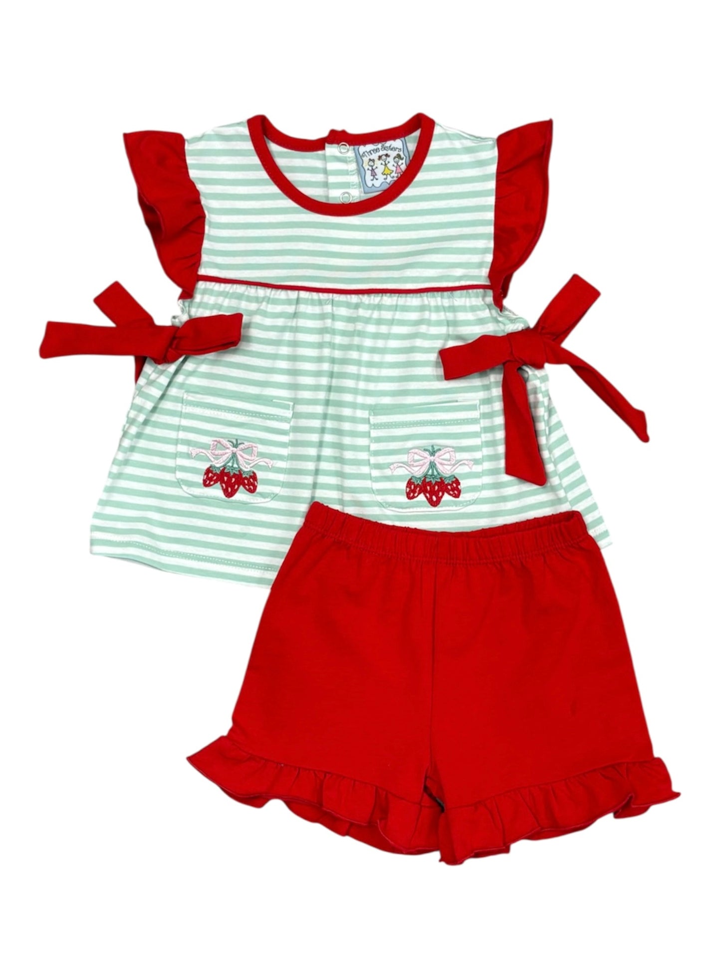 Strawberry Tie Short Set