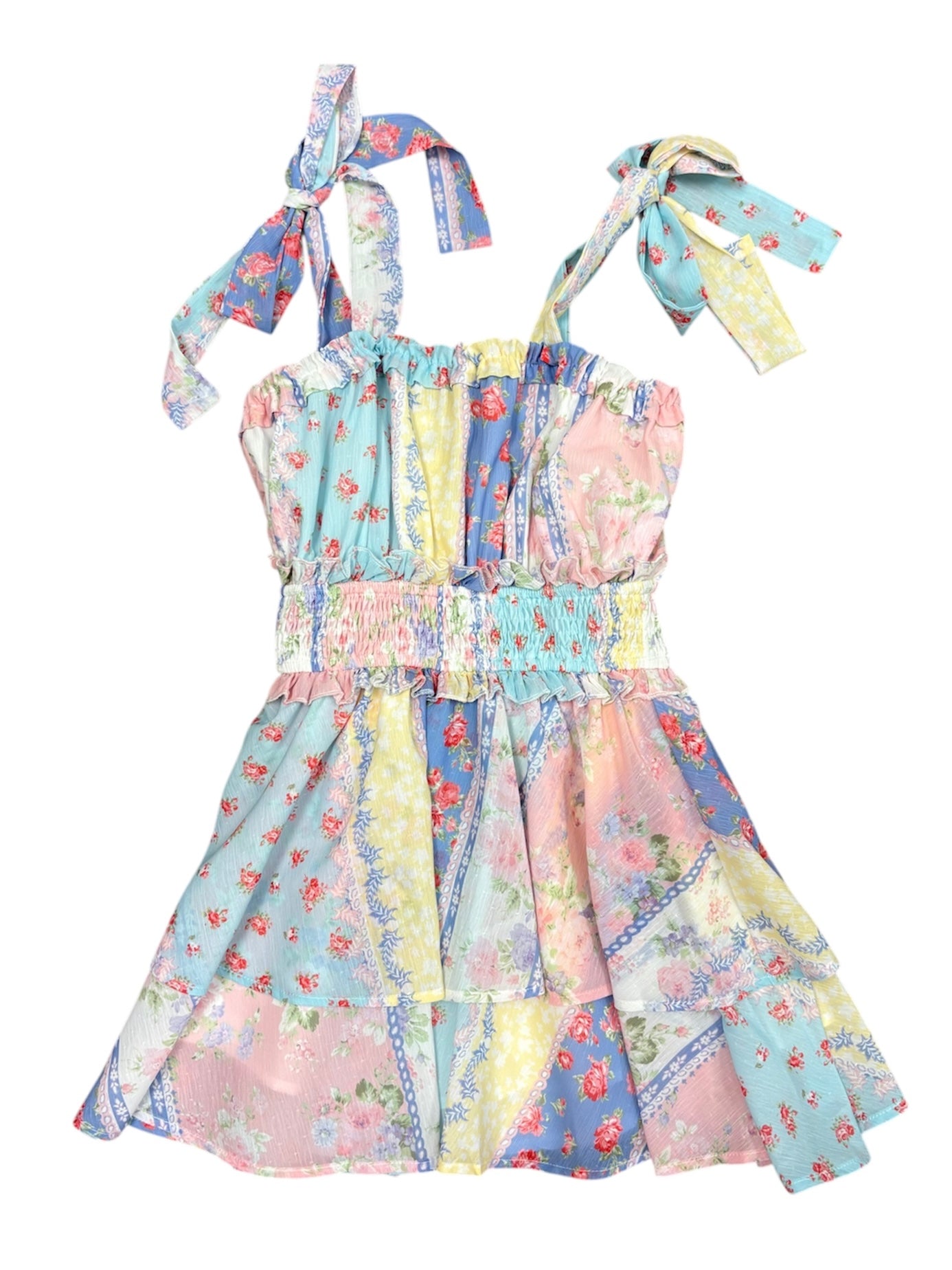 Pastel Floral Tie Dress