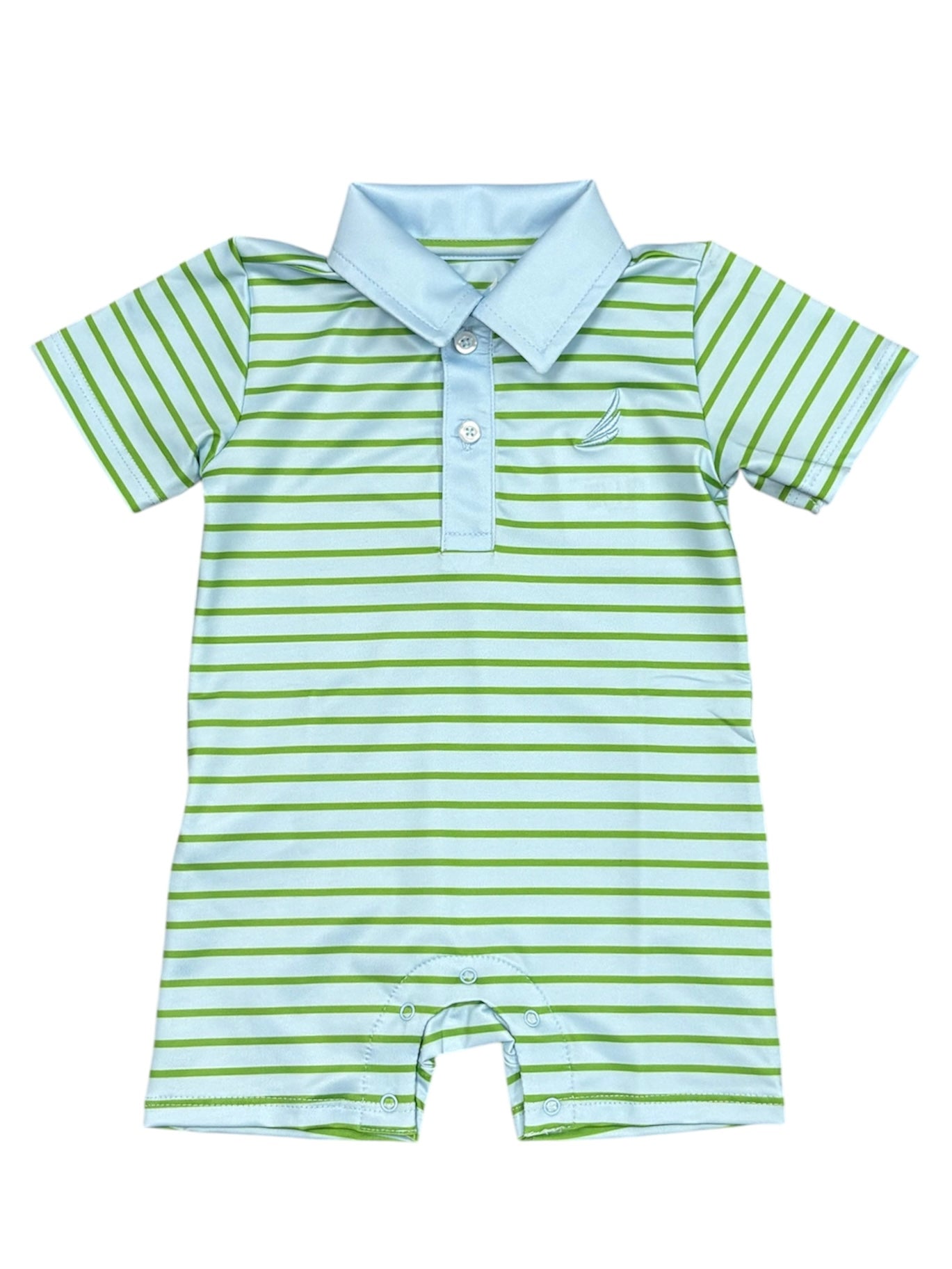 Performance Stripe Polo Romper