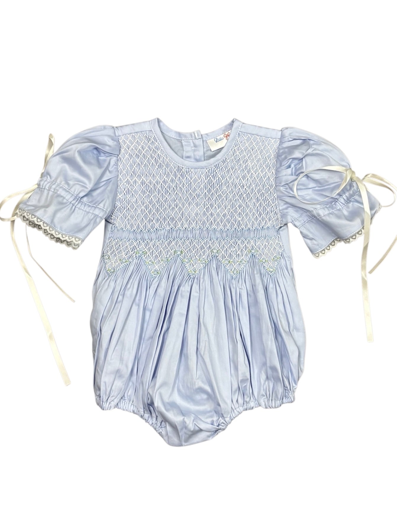 Blue Smocked Bodice Bubble