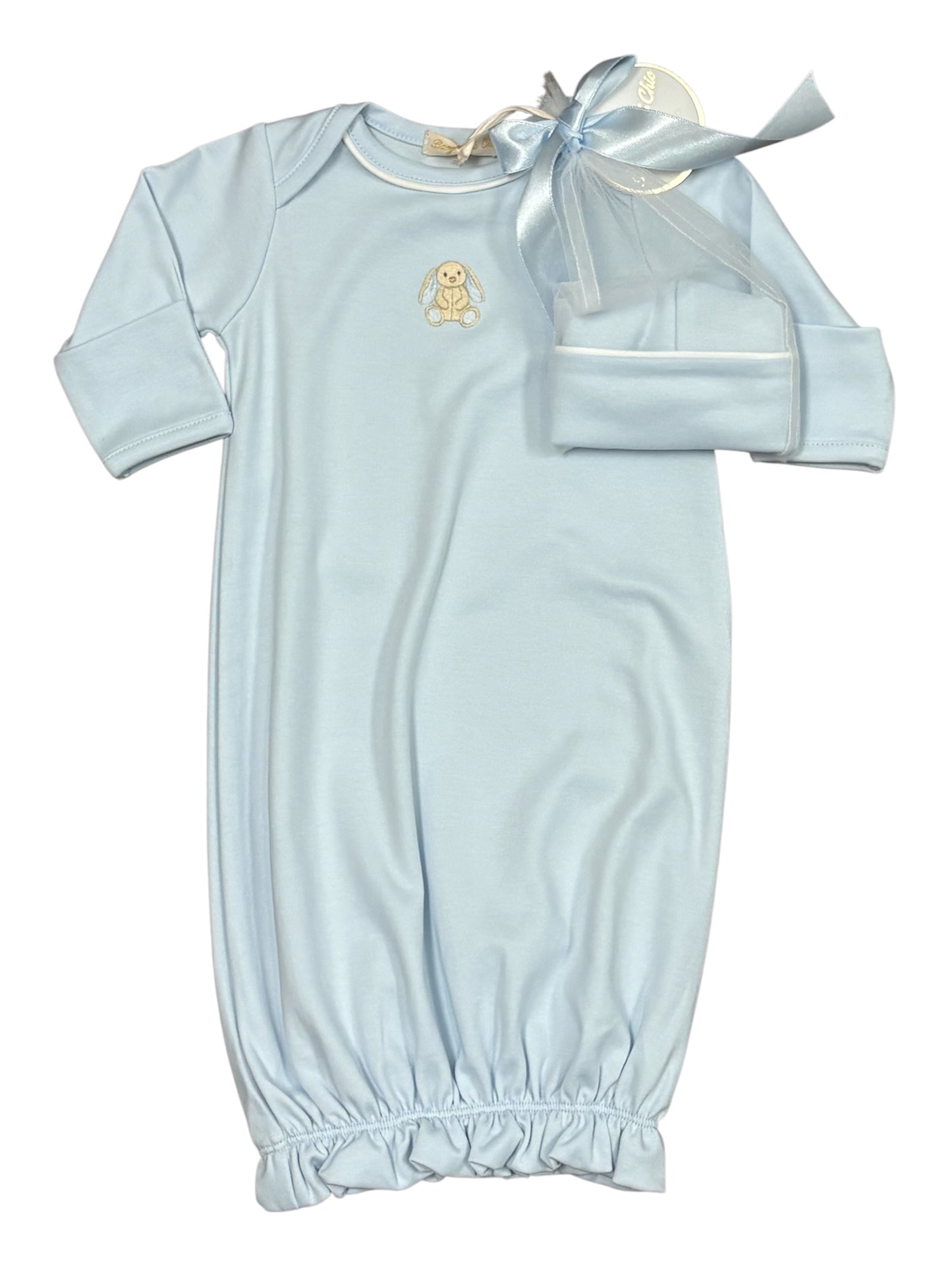 Baby Toy Embroidered Gown & Hat Set