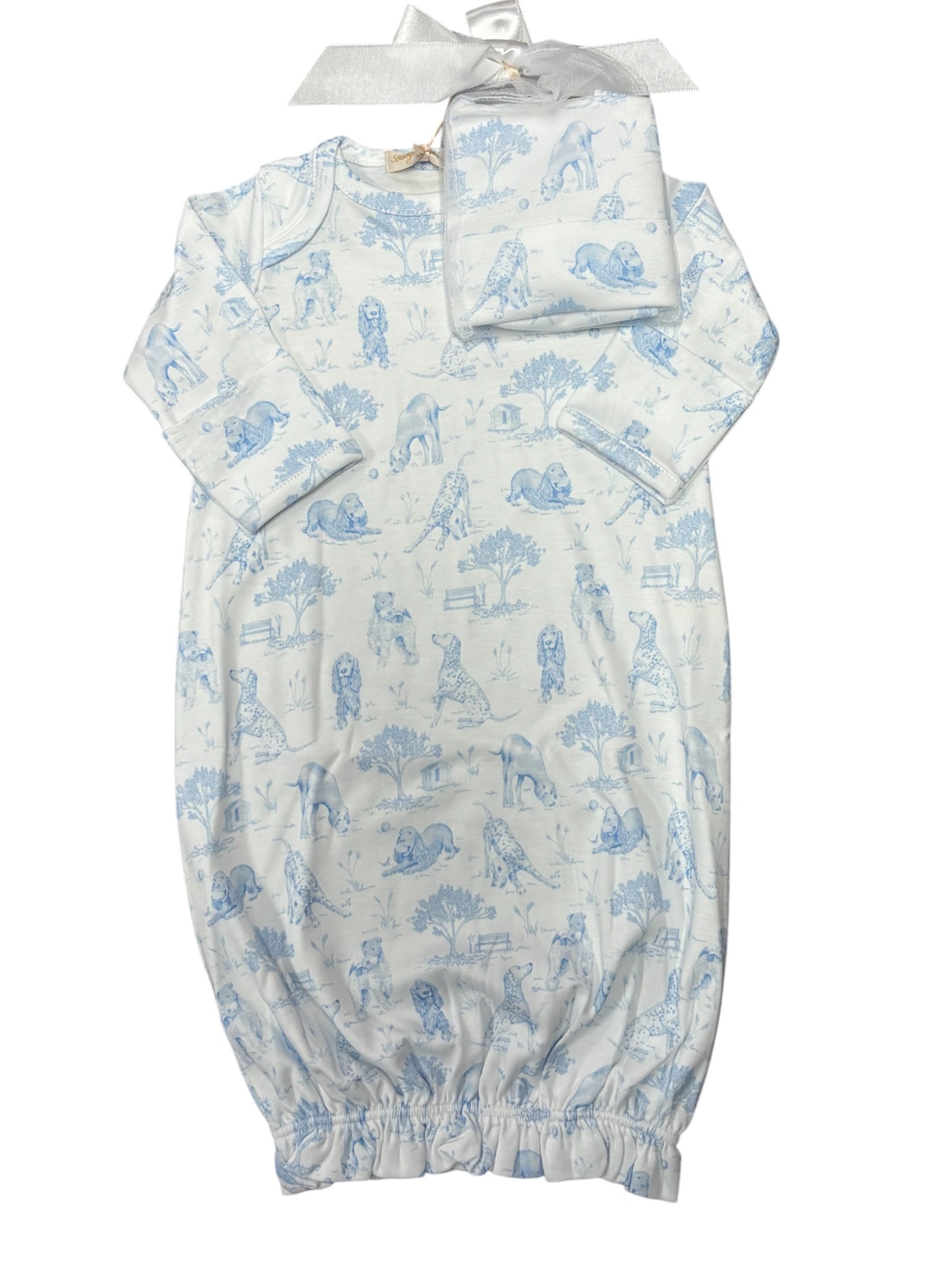 Blue Barking Bliss Gown & Hat Set