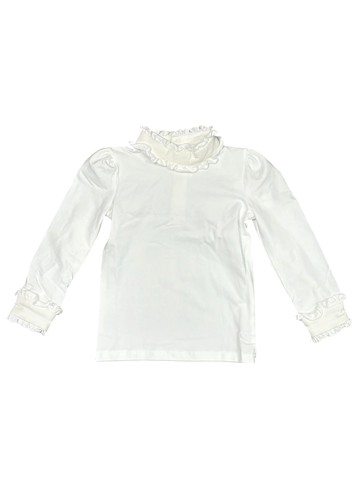 Mary LS Ruffled Collared Top