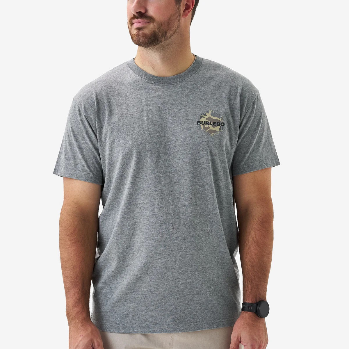 Short Sleeve Tee - Rad Dad Deer Camo - Dark Heather Grey Men
