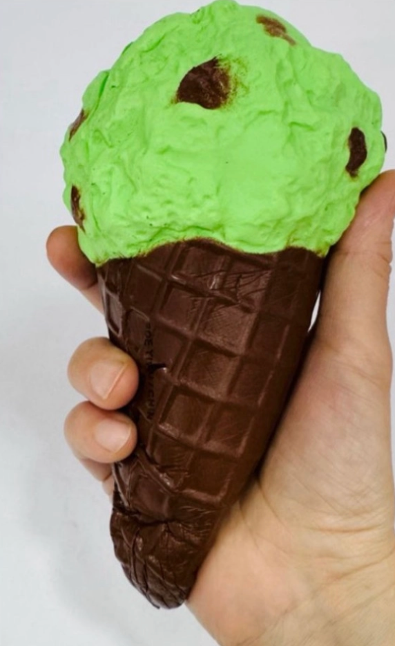 Slow Rise Squishy Mint Chocolate Chip Ice Cream Cone