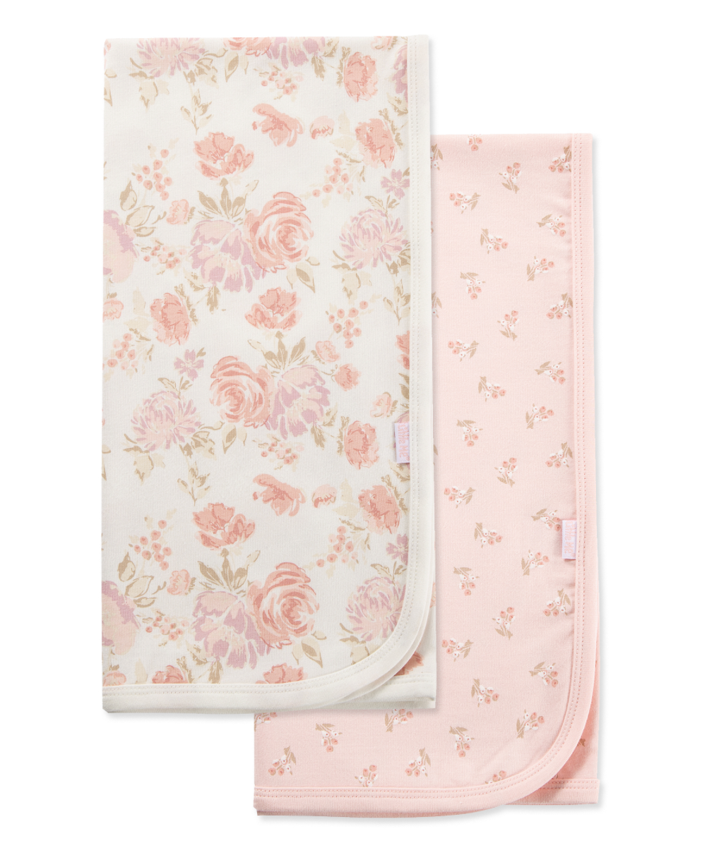 Floral 2pk Receiving Blanket