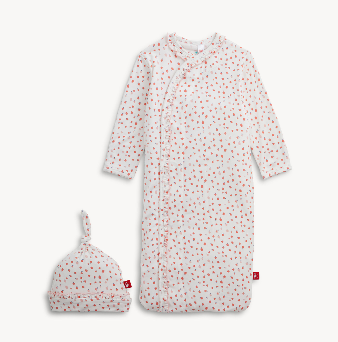 Apple Blossom Modal Ruffle Gown & Hat Set
