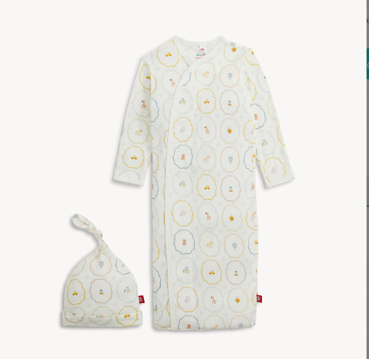 Nursery Magic Cream Modal Gown & Hat Set