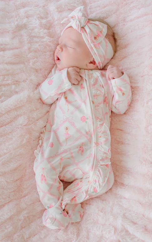 Darling Ballerina Ruffle Zipper Footie