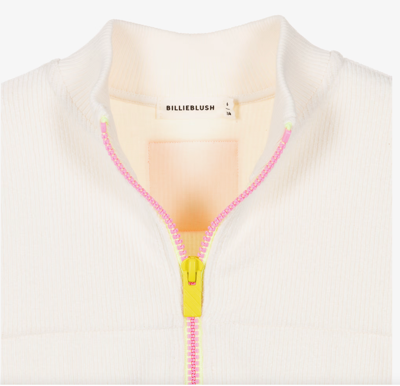 Ivory Corduroy Fleece Zip Up Top