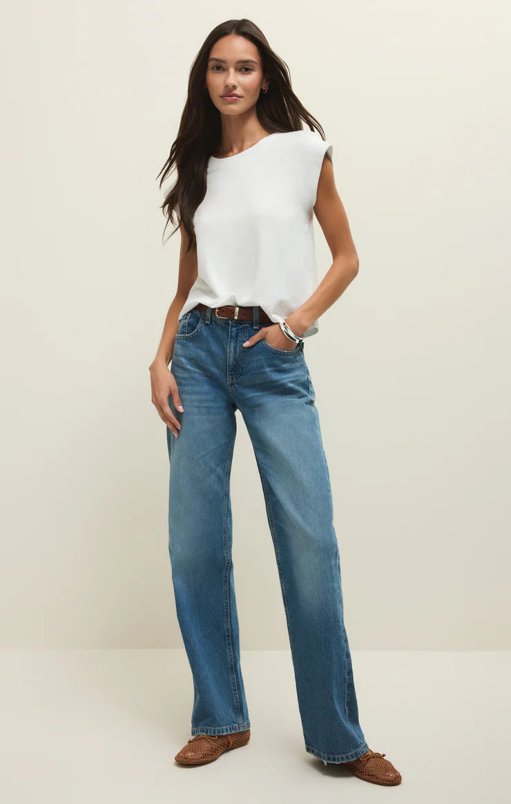 Camino Cotton Jersey Top - White