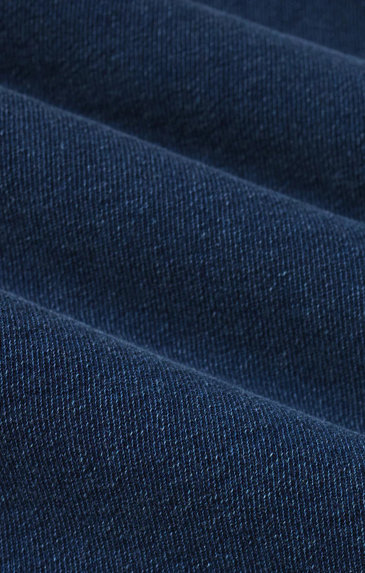 Delphine Knit Denim V-Neck Sweatshirt - Indigo