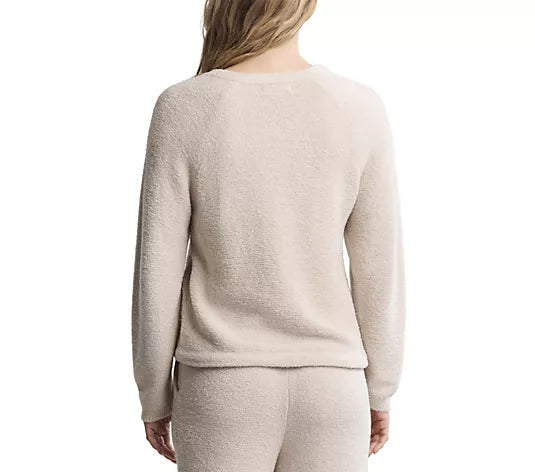 Barefoot Dreams CozyChic Lite Textured Raglan Sleeve Henley - Stone