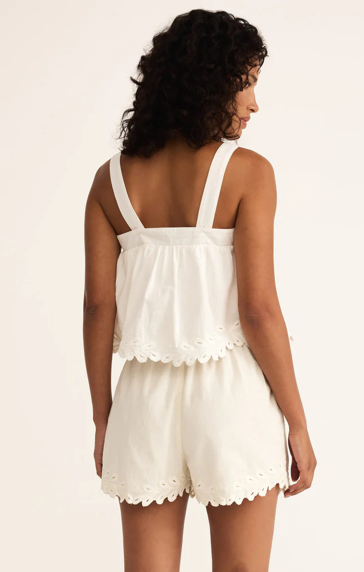 Annecy Embroidered Linen Tank