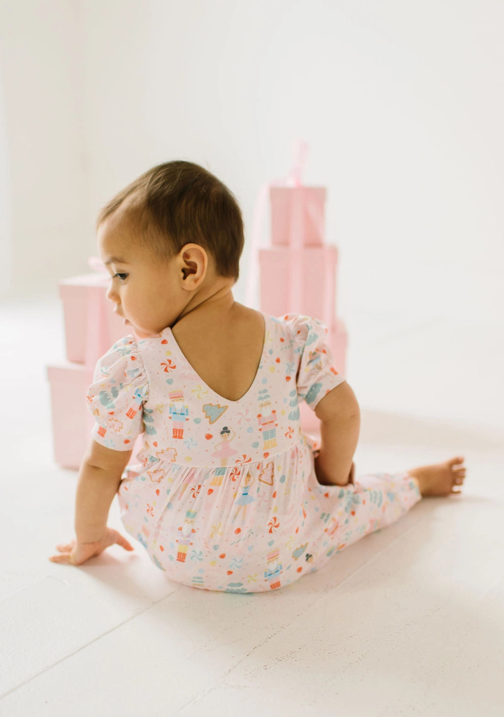 Puffed Rosie Romper in Sugar Plum