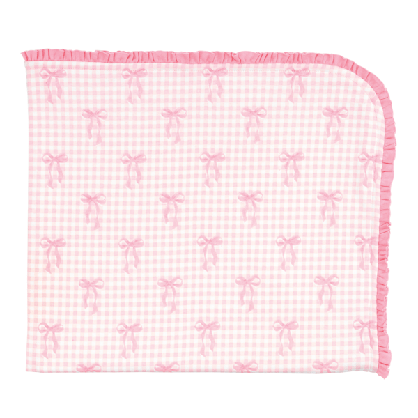 Gingham Bow Arrival Blanket
