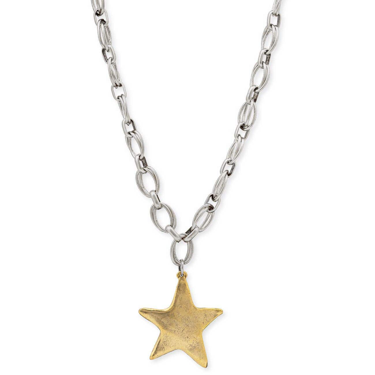 Star Shine Necklace Two Toned - Gold Star