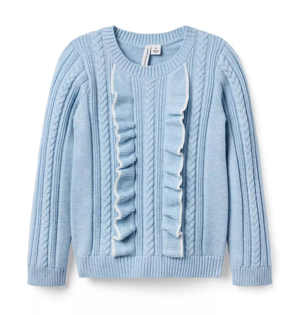 Blue Ruffle Sweater