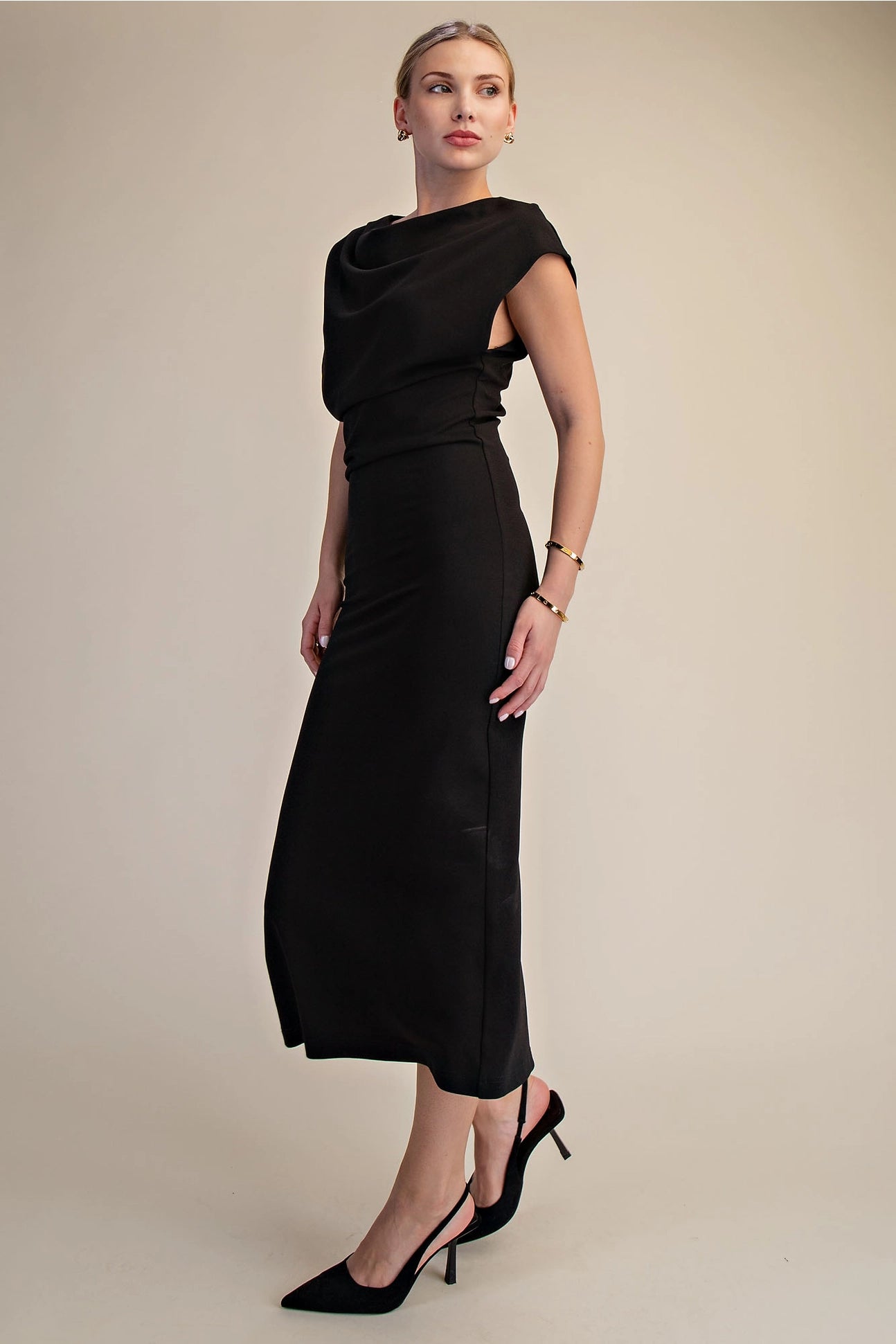 Draped Black Dress