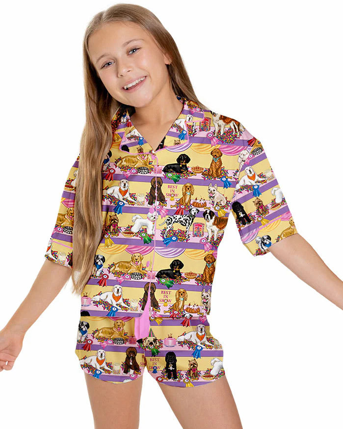 Best In Show Silky Short Sleeve Pajama Set