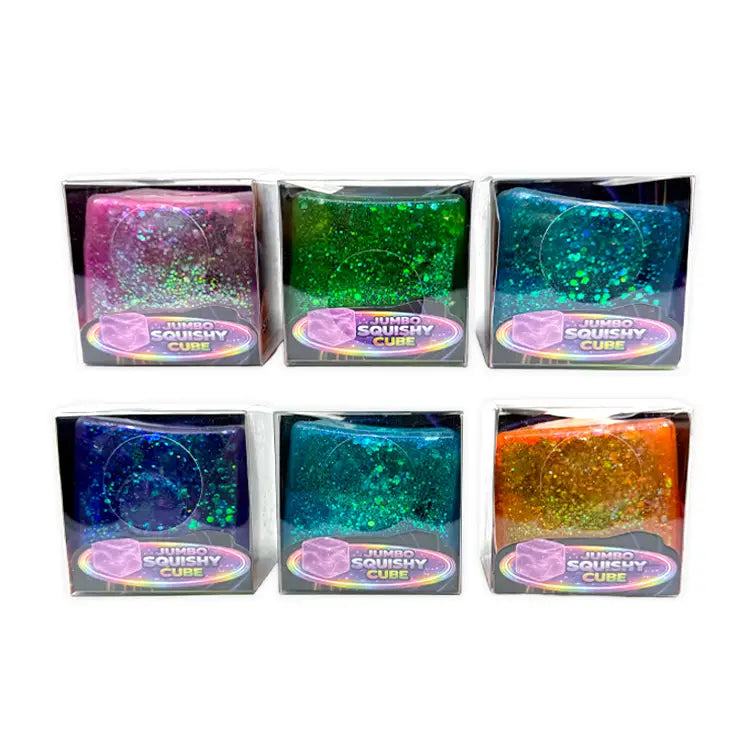 Fun Doh Jumbo Squishy Glitter Cube - Assorted
