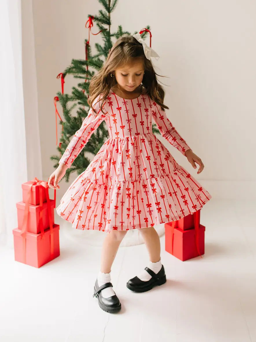 Gwendolyn Ruffle Dress in Dainty Bows