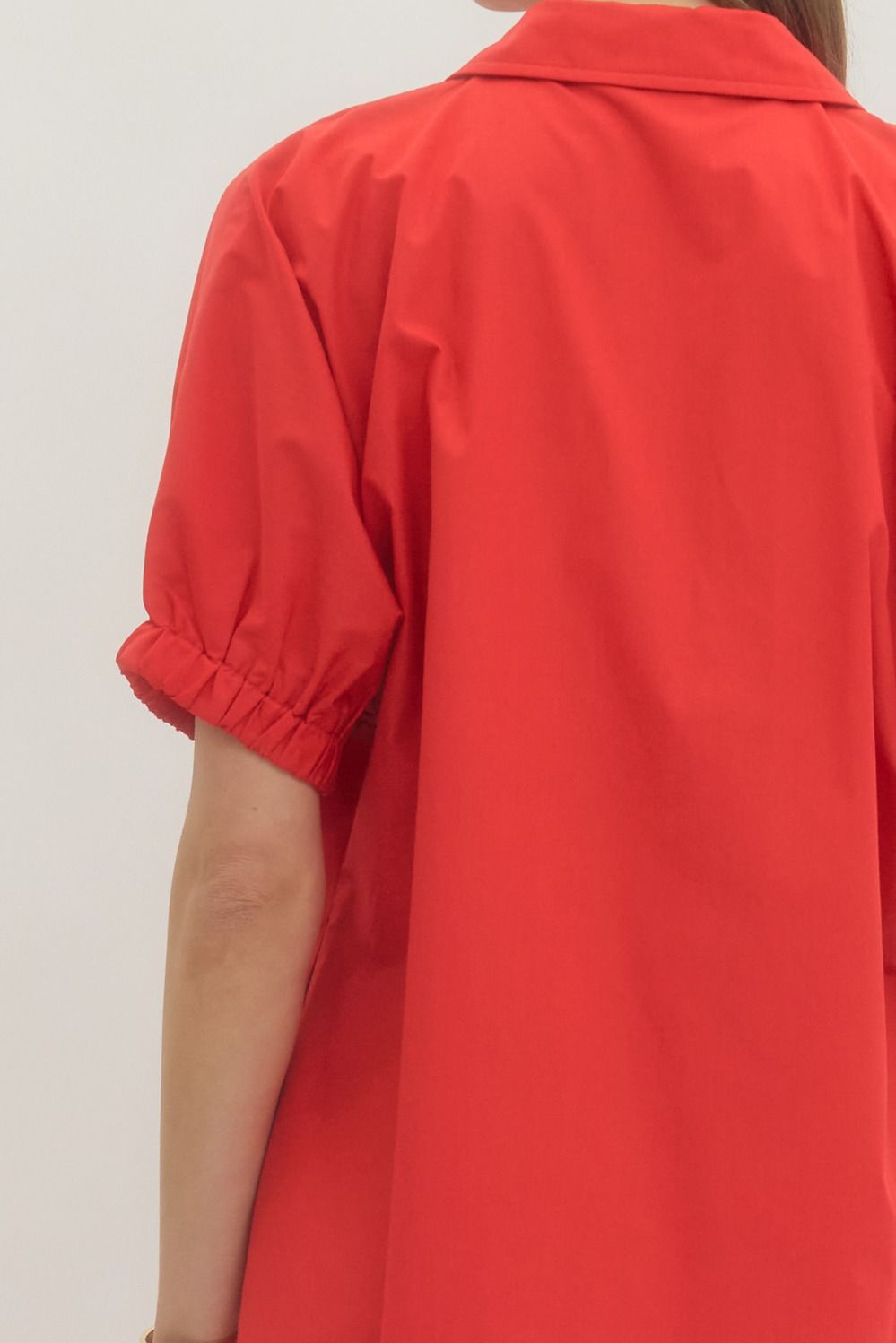 Red V Neck Dress