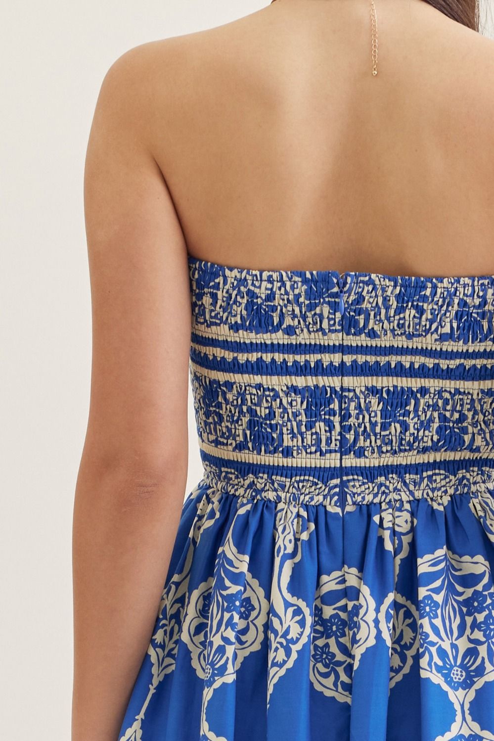Royal Blue Strapless Midi Dress