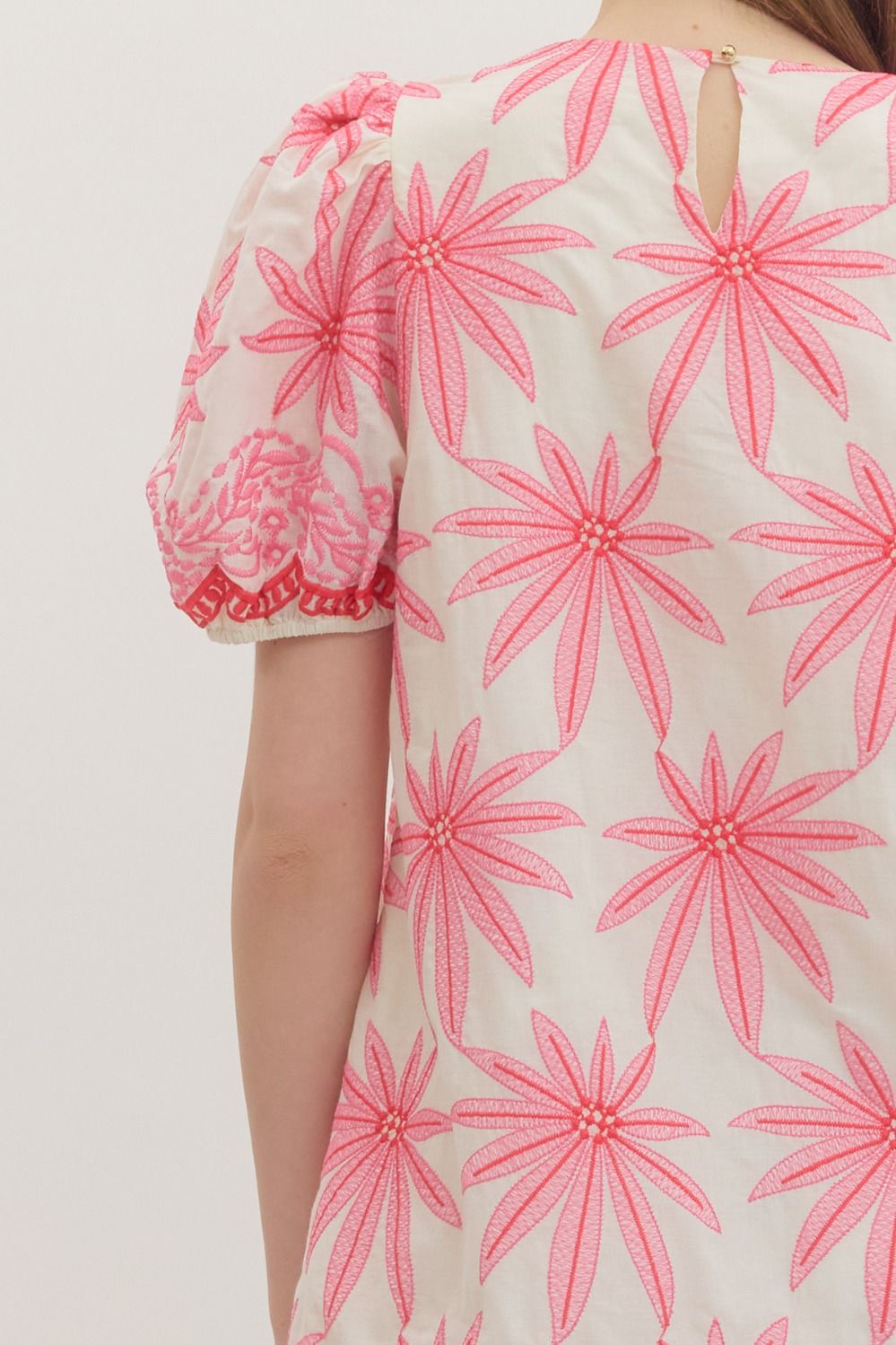 Pink Embroider Detail Dress