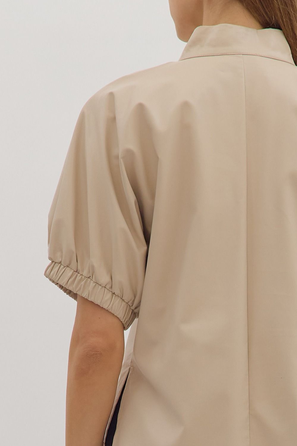 Leila Leather Top In Ecru