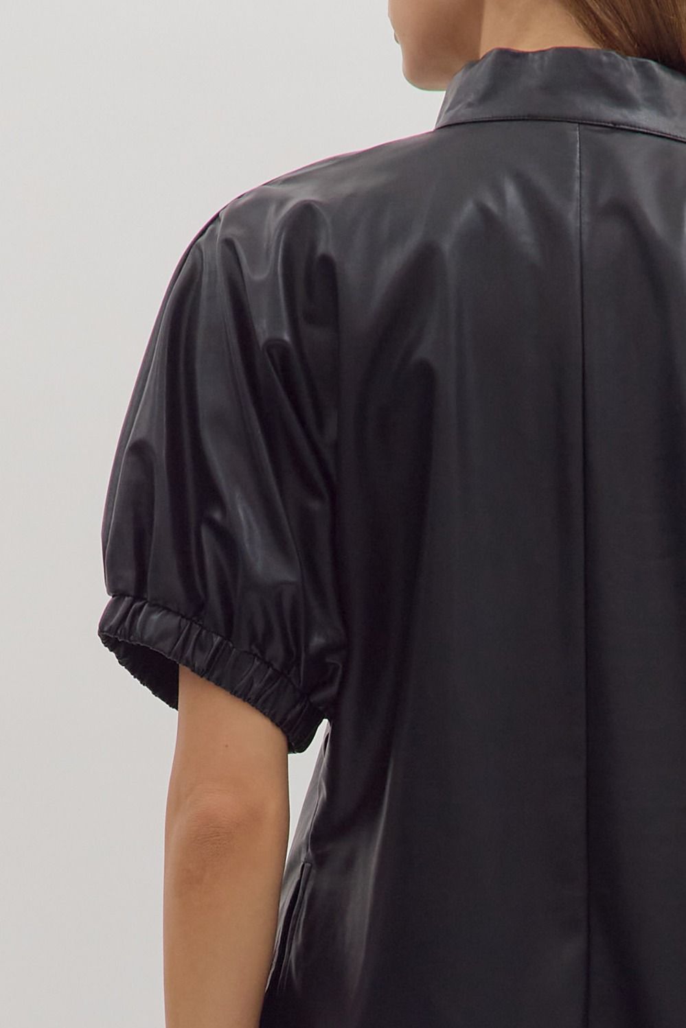 Leila Leather Top In Black