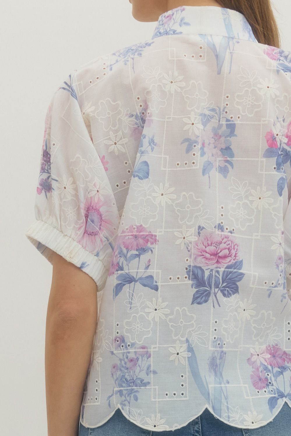 Lavender Floral Detail Top