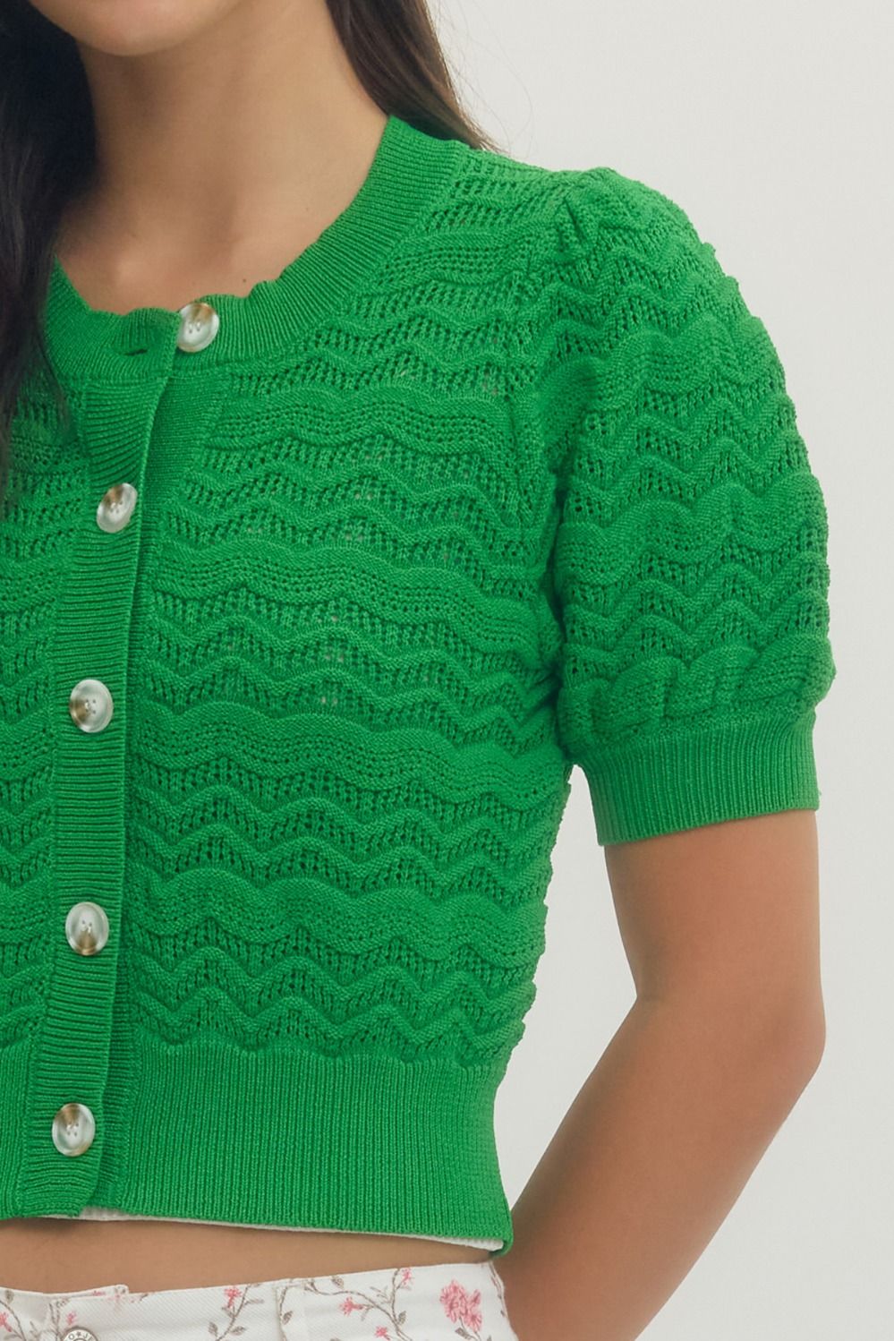 Green Puff Sleeve Top
