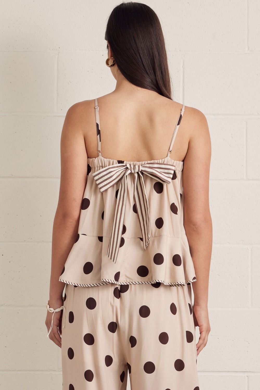 Ecru Polka Dot Pant Set