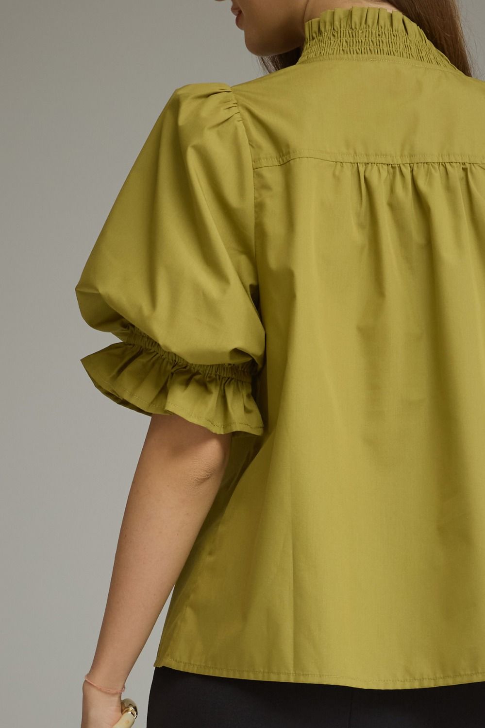 Chartreuse V Neck Top