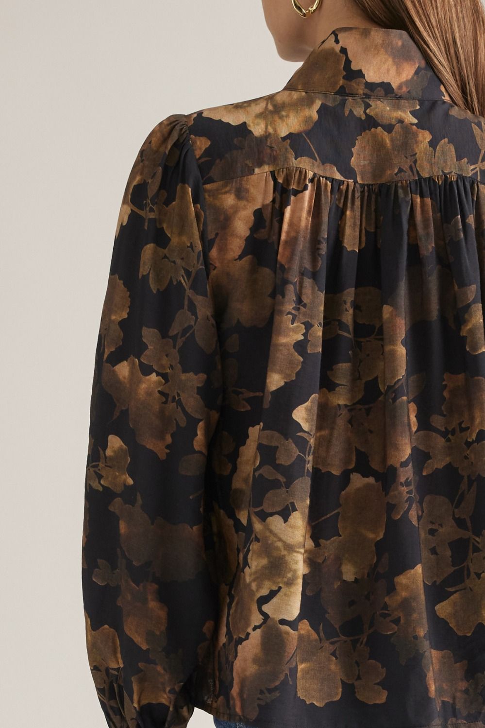 Black And Brown Button Down Top