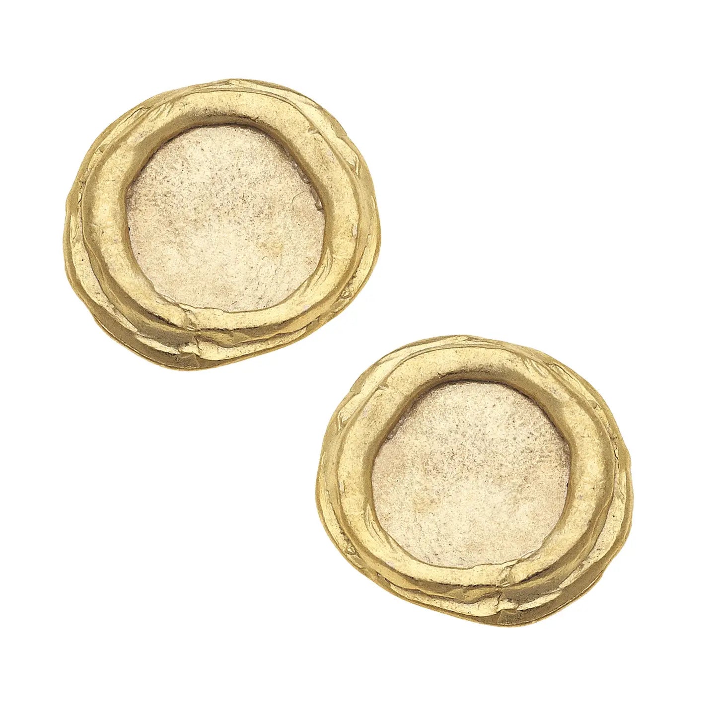 Gold Pierced Earrings - Circle