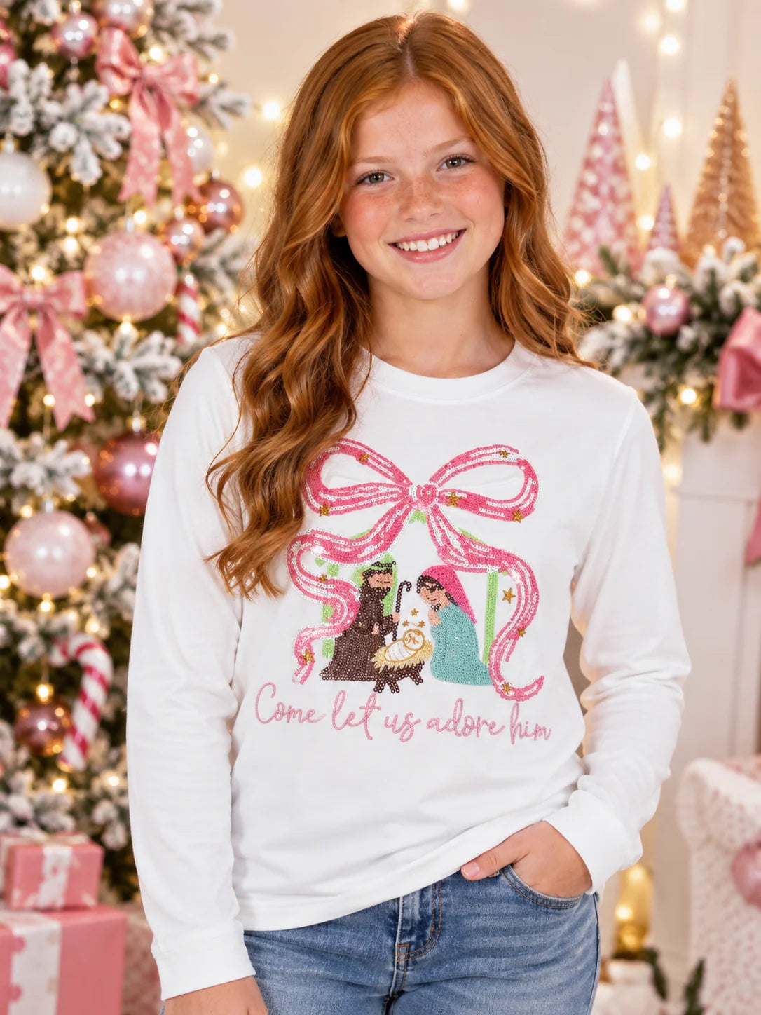Adore Him Long Sleeve Tee