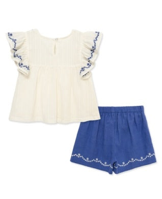Blue Floral Woven Play Set