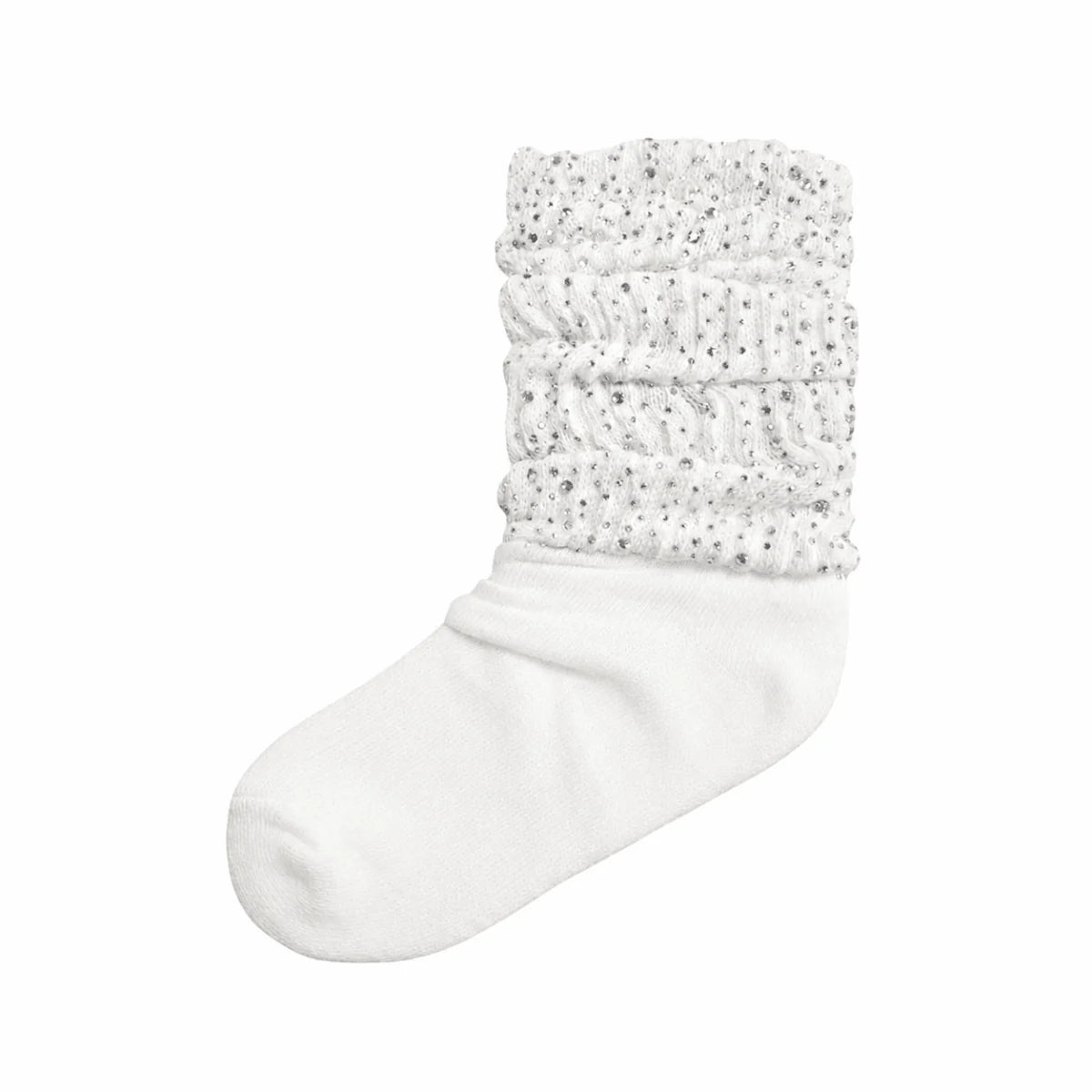 White Crystalized Scrunch Socks