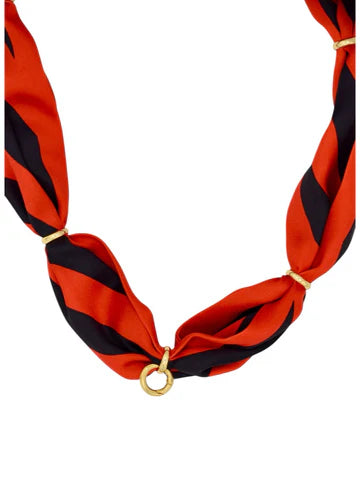 Game On Scarf Necklace - Red/Black