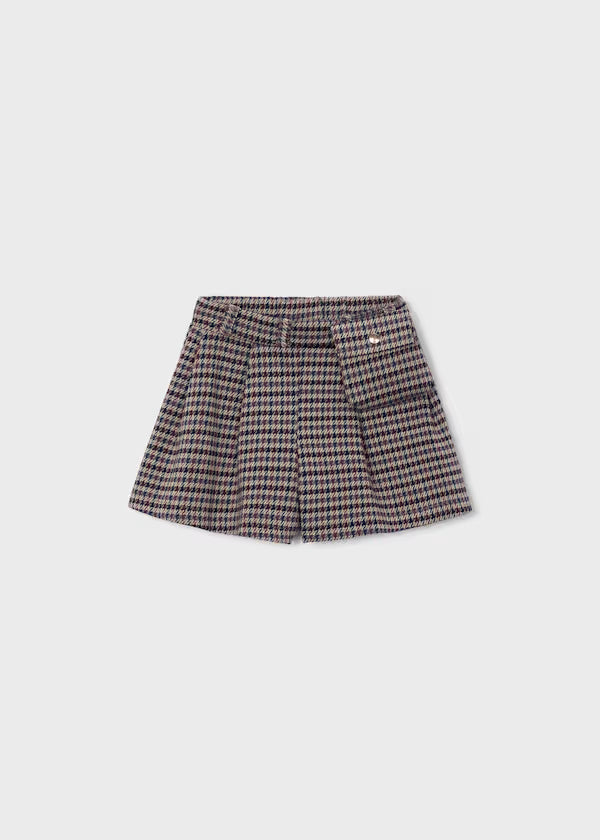 Brown Plaid Skort w/ Pocket