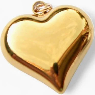 Puff Heart Charm In Gold