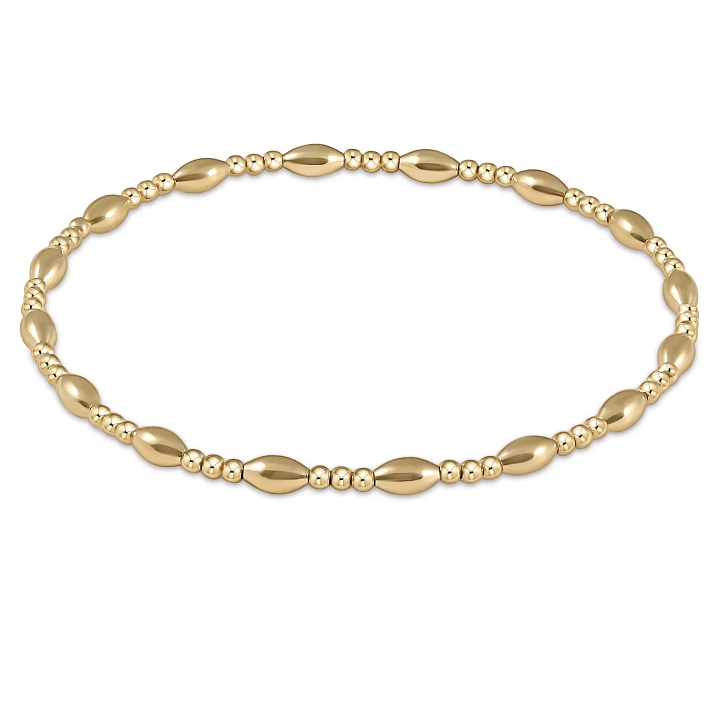 Harmony SIncerity Pattern 2mm Bead Bracelet - Gold