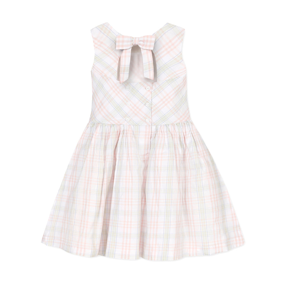 Chateau Plaid Button Back Dress