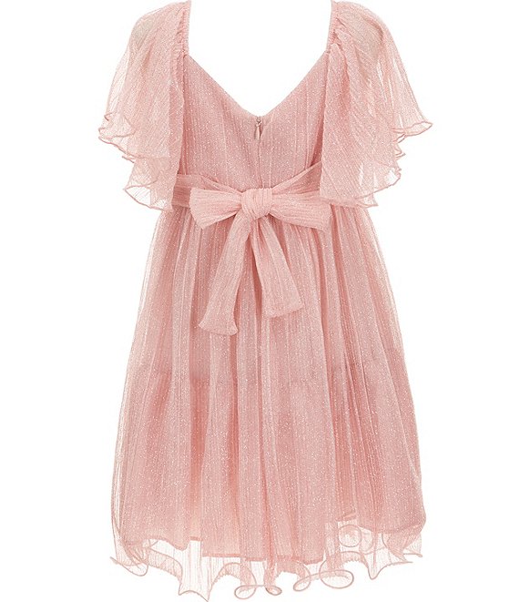 Pink Shimmer Angel Sleeve Dress