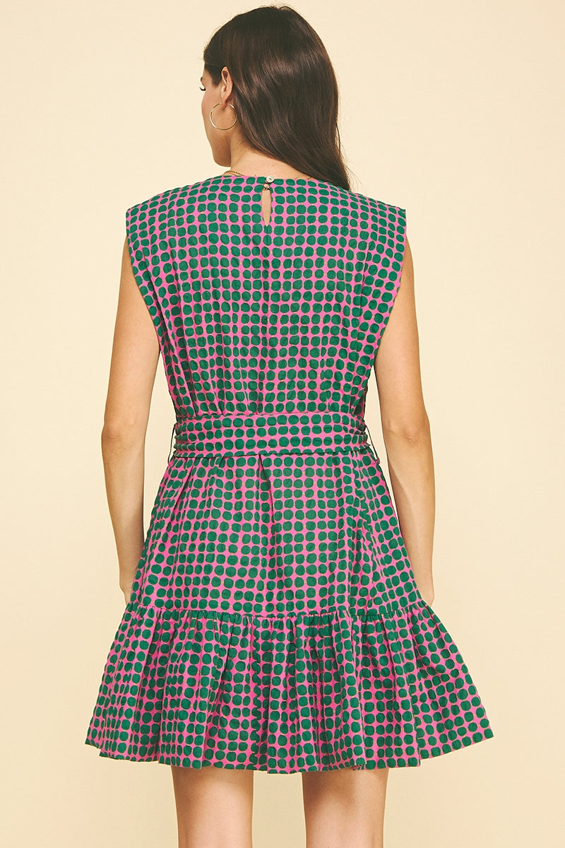 Pink/Green Polka Dot Dress